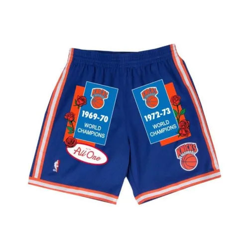 Mitchell Ness Blue Men's Casual Shorts Mitchell Ness Синий Мужские Повседневные Шорты