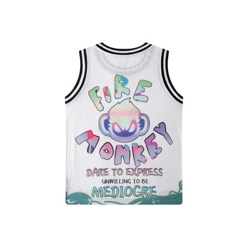 FireMonkey Белый Унисекс Баскетбольная Джерси