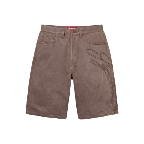 Supreme SS24 WEEK11 Script Baggy Деним Короткие Джинсовые Шорты Унисекс