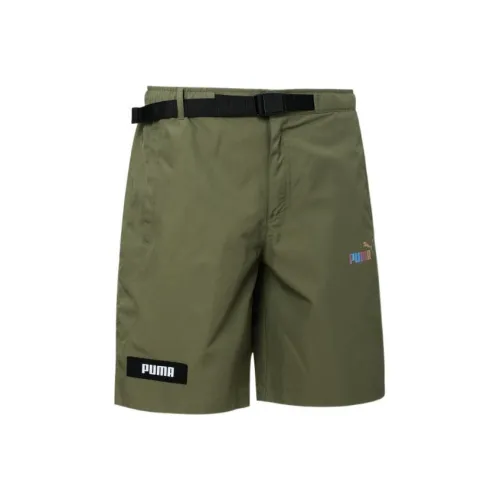 PUMA Logo Cargo Зеленые Унисекс Повседневные шорты