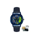 Синий зеленый циферблат ремешок