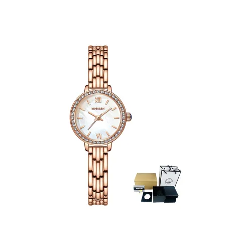 Sanda Кварцевый механизм стальной ремешок женские часы жемчужная раковина цвет циферблат часов