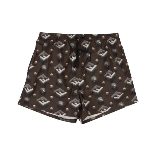 FENDI Коричневые Мужские Повседневные Шорты
