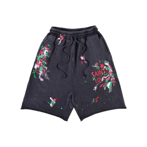 SSSAINT LOUIS Промытый черный Унисекс Повседневные шорты