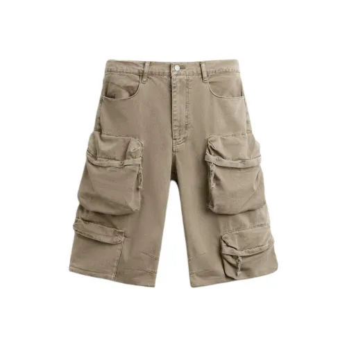 ZARA Карго Шорты Мужские Светло-Коричневый Желтый