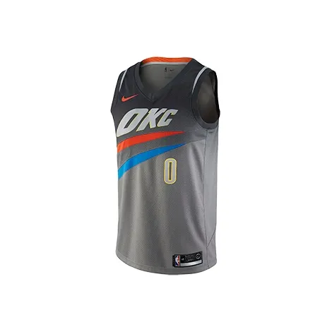 Nike Swingman Russell Westbrook City Edition Jersey Баскетбольная Джерси Мужская Темно-стальная Серый