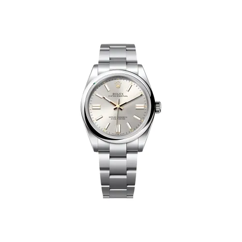 ROLEX Oyster Perpetual Автоматический Механический Механизм Унисекс Часы 41 мм Серебристый Циферблат Оистерстил Корпус Оистерстил Ремешок