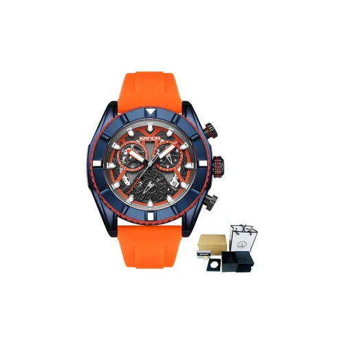 Sanda Кварцевый механизм силиконовый ремешок мужские часы черный циферблат