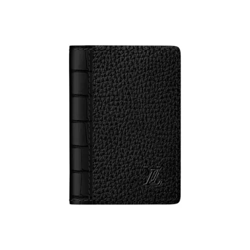 LOUIS VUITTON Кожаный держатель для карт Мужской Черный