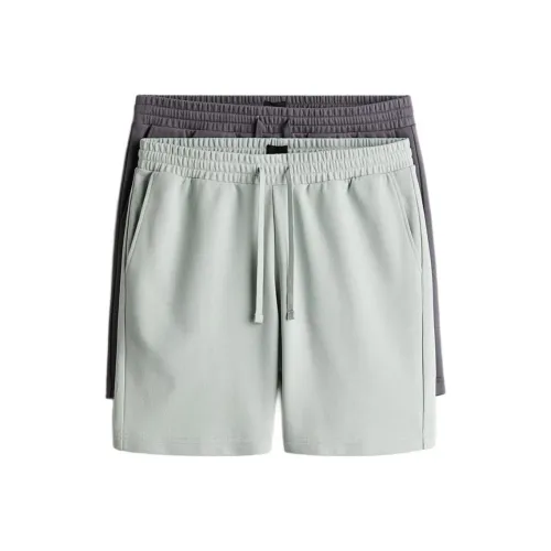 H&M Набор из 2 шт Светло-зеленый + Темно-серый Мужские Повседневные Шорты
