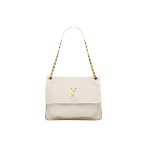 SAINT LAURENT Овчина Сумка через плечо Сумка на плечо Большая Женская Винтажная Белая