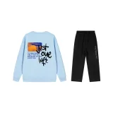 Комплект одежды (Светло-синий топ + Черные штаны)