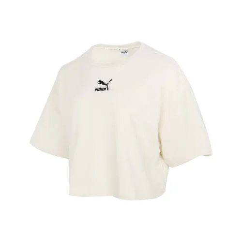 PUMA Экрю Женские Короткие Топы