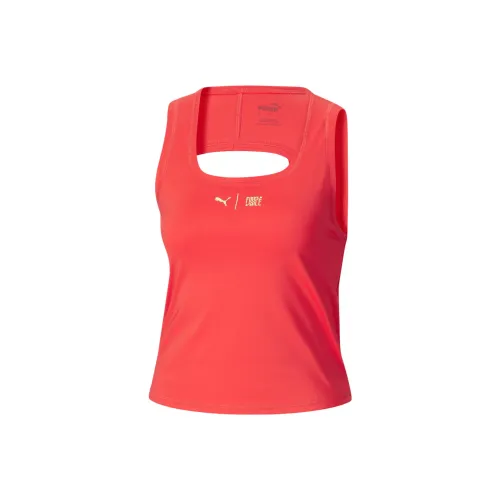 PUMA FIRST MILE Женская Укороченная Беговая Майка Tank Top Женская Оранжевая Красная