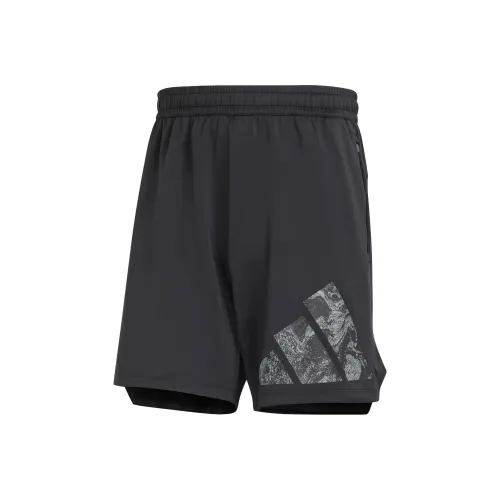 Adidas Workout Логотип KNIT Шорты Повседневные шорты Мужской Черный