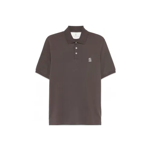 BRUNELLO CUCINELLI Тауповый Мужской Поло