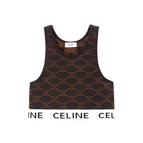 CELINE SS23 Майка Женская Коричневая