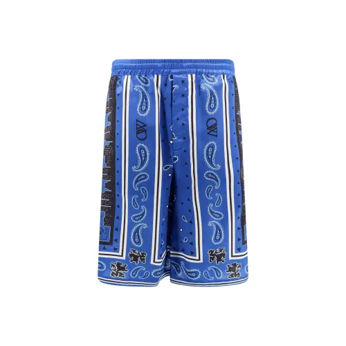 OFF Белые Повседневные Шорты Свободный крой Мужские Синие