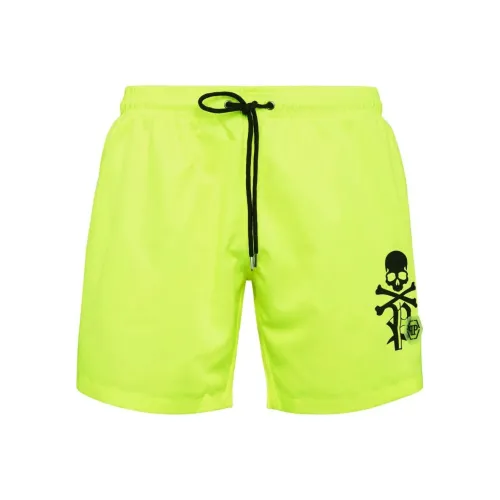 PHILIPP PLEIN Пляжные шорты Мужские Неоново-желтые