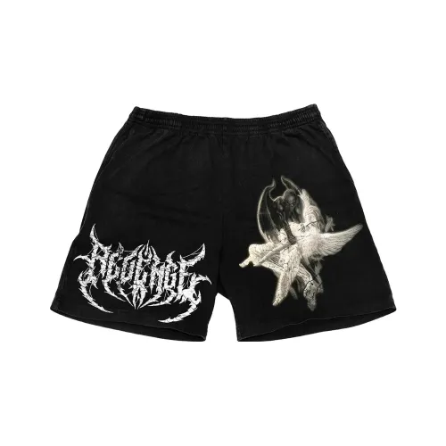 Revenge Черные Унисекс Повседневные шорты