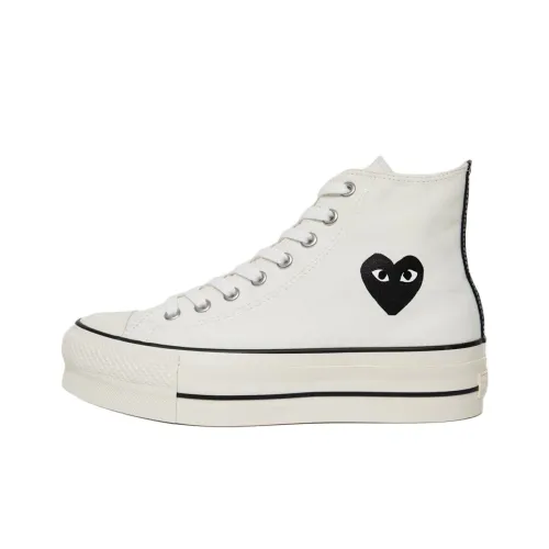 PLAY Comme des Garçons x Converse Chuck Taylor All Star High Top Canvas Shoes Unisex White