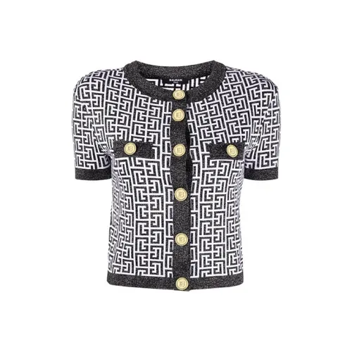 BALMAIN SS22 Свитер Женский Черный Белый