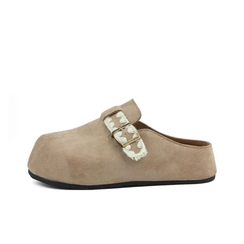 BURCOME Вязаные ткани Тихий противоскользящий домашний шлепанцы Lazy Slip On обувь Birkenstock Женские