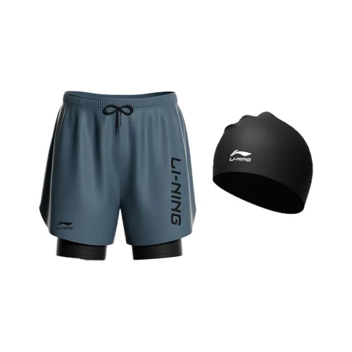 LINING 814 Серый Плавательные шорты + 808 Мужская шапочка для плавания