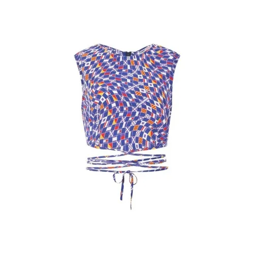 Tommy Hilfiger Синий и Белый и Красный и Многоцветный 0G0 Женские Майки