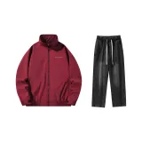 Комплект одежды (Бордовый топ + Черные джинсы)