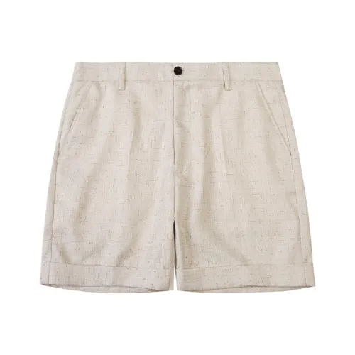 WAYNEXZAVIER Летние шорты мужские льняные бежевые абрикосовые