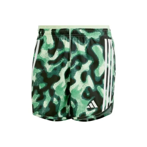 Adidas OWN THE RUN 3 Stripes ALLOVER PRINT Шорты Повседневные шорты Мужской Зеленый