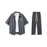 Gray Top + Dark Gray Pants  
Серый топ + темно-серые штаны