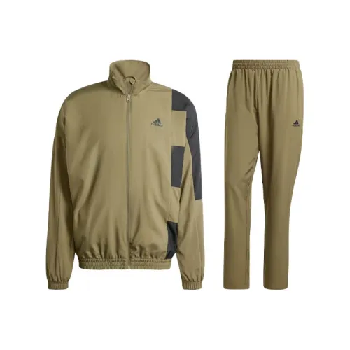 Adidas Sportswear Colorblock Tracksuit Повседневная спортивная одежда Мужской Оливково-зеленый