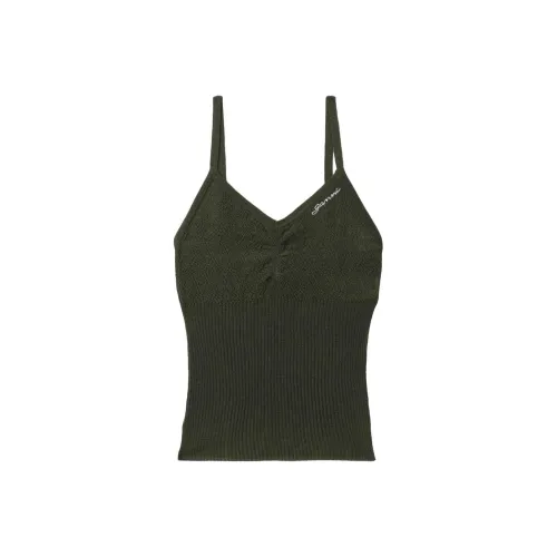GANNI Оливково-зеленые Женские Майки