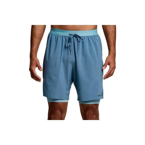 Saucony Soutpace7' 2-в-1 Короткие Повседневные Шорты Мужские Синие