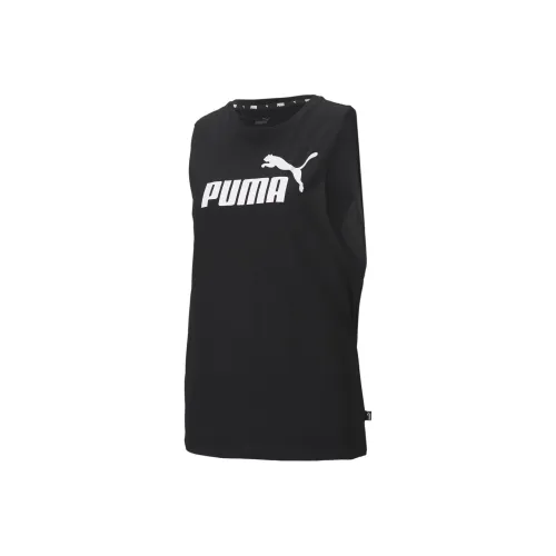 PUMA Майка Coupé À Logo Essentials Femme Черная