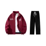 Комплект одежды (Бургунди куртка + черные штаны)