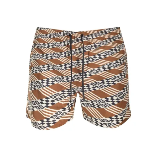 FENDI SS24 Пляжные шорты Мужские Коричневые