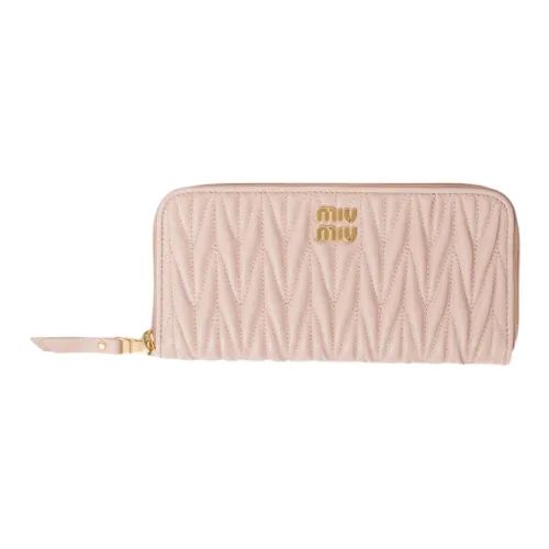 MIU MIU Matelassé Lambskin Wallet Large Women's Pink