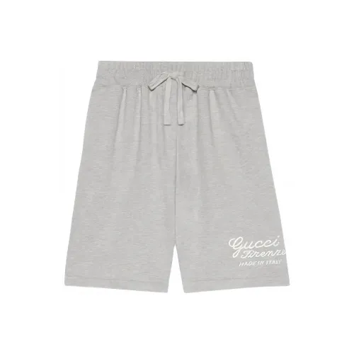 GUCCI Хлопок Джерси Шорты с Вышивкой Повседневные шорты Мужские Серые