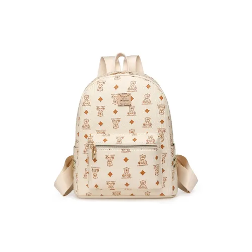 Worm's Home ПУ (полиуретан) Рюкзак Женские Коричневый Белый Розовый