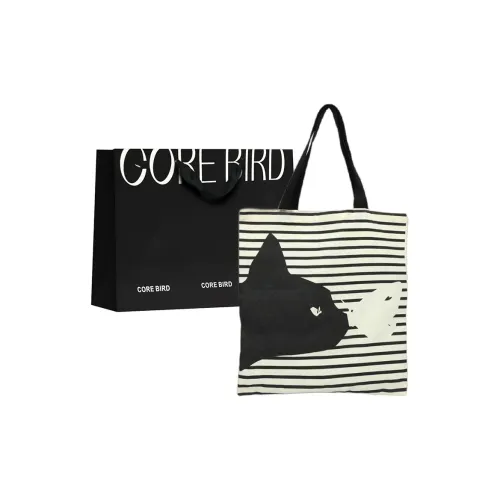 CORE BIRD Холщовая сумка сумка через плечо унисекс бежевый черный