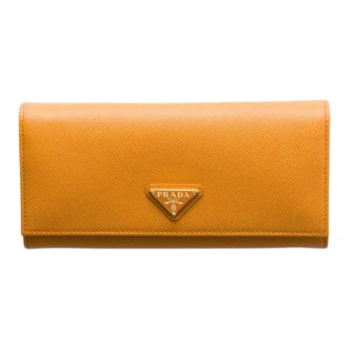 PRADA Saffiano кожа кошелек большой женский шафран