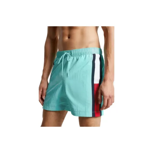 Tommy Hilfiger Slim Fit Stripe 7' Swim Trunk Светлый Нефрит Повседневные Шорты Мужские Зеленый