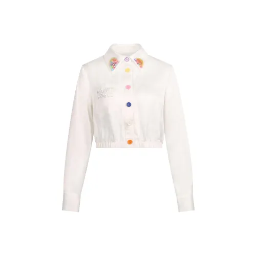 Valeria Obbaco Белый Женские Короткие Топы