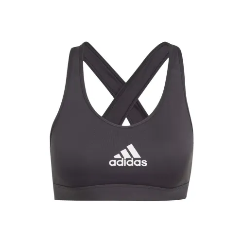 Adidas POWERREACT Платье-комбинация Средняя поддержка Бюстгальтер Майка Женская Черный