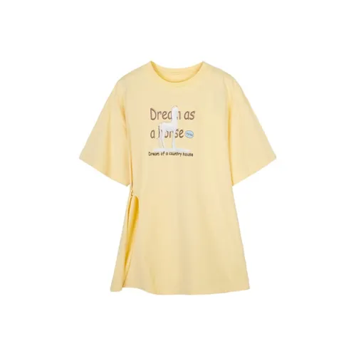 Pit Желтые Женские Футболки