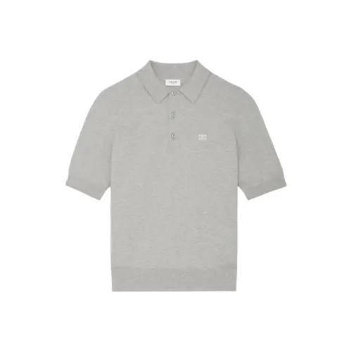 CELINE SS25 Поло Мужское Светло-Серое