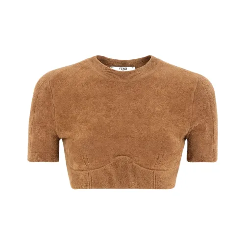 Fendi X Skims Collaboration Коричневый Женские Короткие Топы